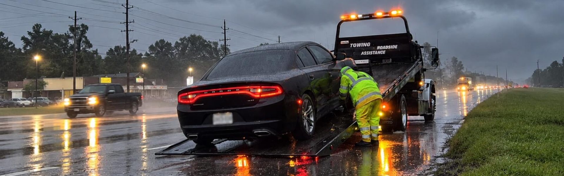 Tallulah, LA towing in bad weather